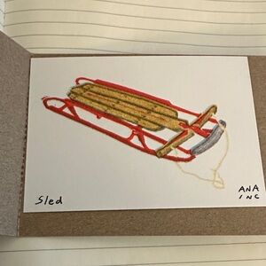 Anastasia Inciardi prints Red and Brown Sled Art Print